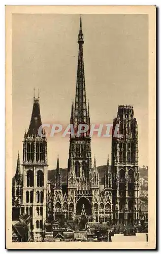 Ansichtskarte AK Rouen La Cathedrale La Facade et la Fleche