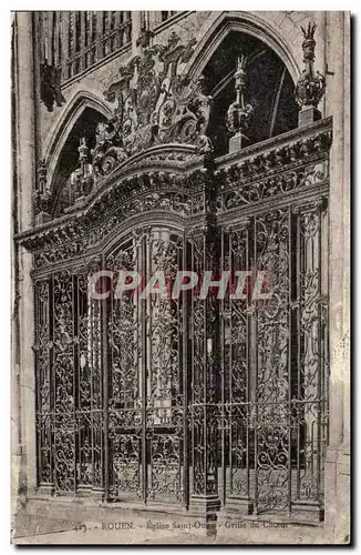 Cartes postales Rouen Eglise Saint Ouen Grille du Choeur