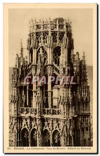 Cartes postales Rouen La Cathedrale Tour de Bourre Details du Sommet