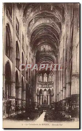 Cartes postales La cathedrale de Rouen Grande Nef