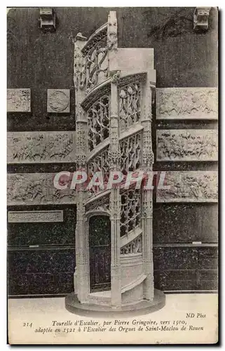 Cartes postales Tourelle d&#39Escalier Par Pierre Gringoire vers 1500 escalier des orgues de Saint Maclou Rouen