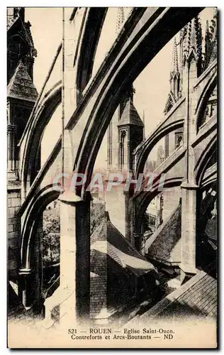 Cartes postales Rouen Eglise Saint Ouen Contreforts et Arcs Boutants