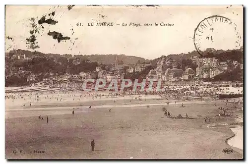 Cartes postales Le Havre La plage vers le casino