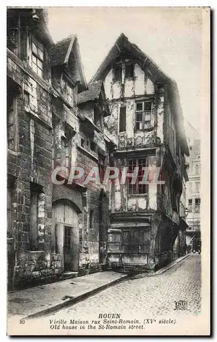 Cartes postales Rouen Vieille maison Rue Saint Romain