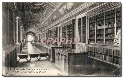 Cartes postales Fontainebleau Bibliotheque Galerie de Diane