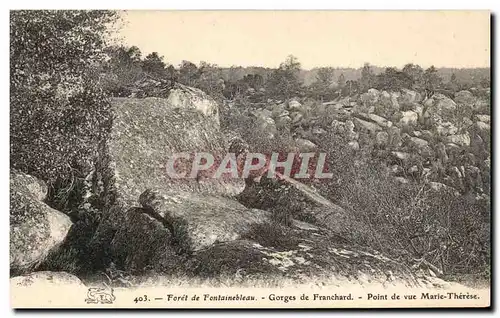 Cartes postales Fontainebleau Gorges de Franchard Point de vue Marie Therese