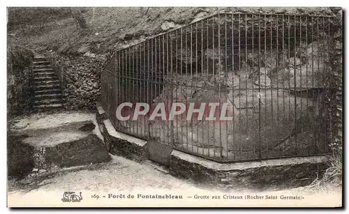 Ansichtskarte AK Fontainebleau Foret Grotte aux cristaux Rocher Saint Germain