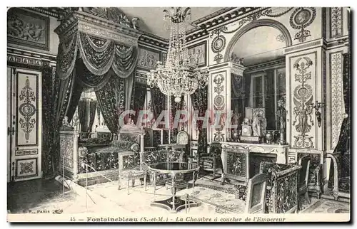 Ansichtskarte AK Fontainebleau La chambre a coucher de l&#39Empereur Napoleon