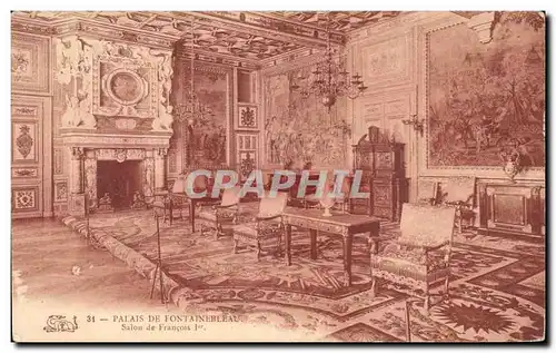 Cartes postales Fontainebleau palais Salon de Francois 1er