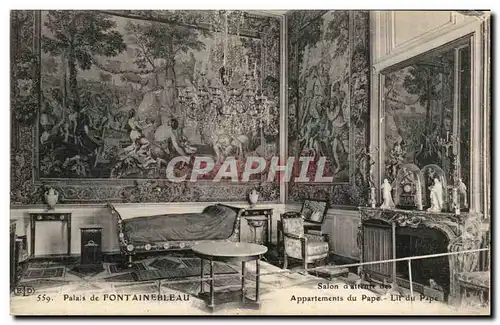 Cartes postales Fontainebleau Palais Appartements du Pape Lit du pape