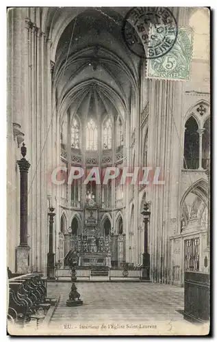 Cartes postales Eu Interieur de l&#39Eglise Saint I aurent