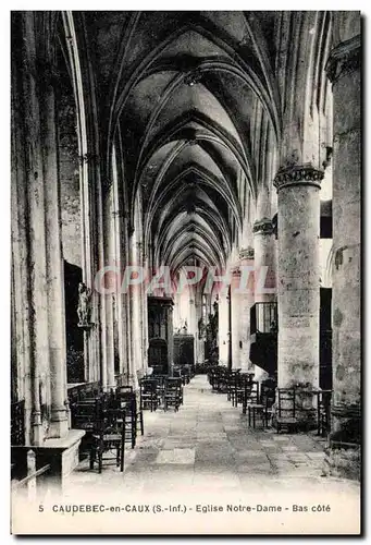 Cartes postales Caudebec en Caux Eglise Notre Dame Bas Cote