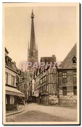 Ansichtskarte AK Rouen Vieilles maisons et la fleche de la cathedrale