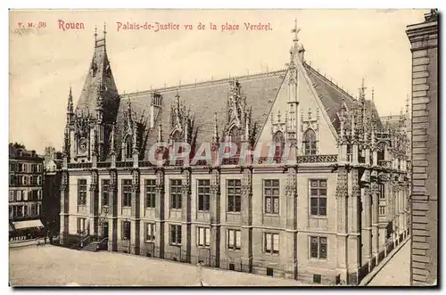 Cartes postales Rouen Palais de justice vu de la place Verdrel