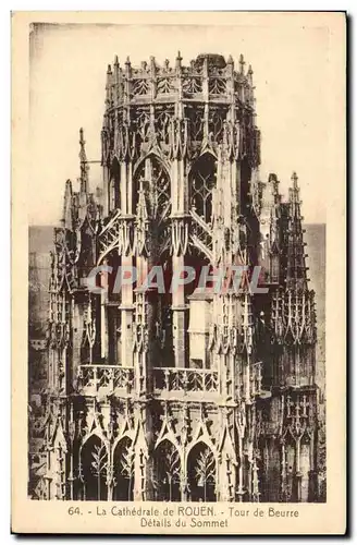 Cartes postales La cathedrale de Rouen Tour de Beurre Details du Sommet