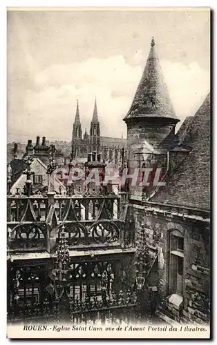 Cartes postales Rouen Eglise Saint Ouen Vue De l&#39Avant Portail des libraires