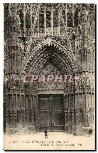 Cartes postales Cathedrale De Rouen Facade du Grand Portail