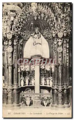 Cartes postales Chartres La Cathedrale La Vierge du Pilier