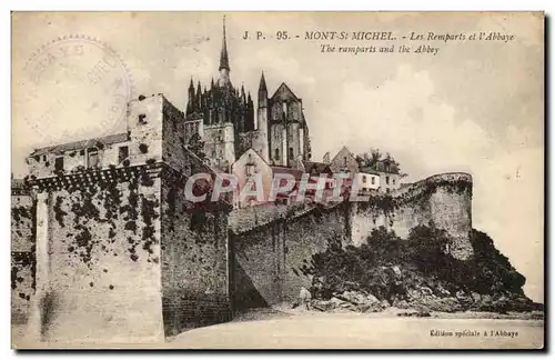 Cartes postales Mont St Michel Les Remparts et l'Abbaye