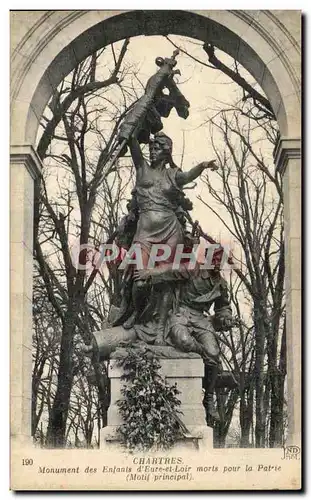 Cartes postales Chartres Monument Des Enfants D&#39eure Et Loire Morts Pour La Partie