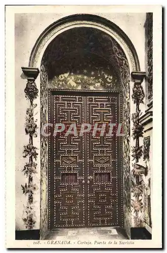 Cartes postales Granada Cartuja Puerta De La Sacristia