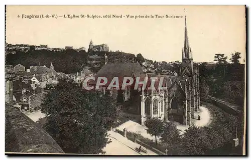 Cartes postales Fougeres l&#39Eglise St Dulpices cote Notre vue prise de la Tour Surienne