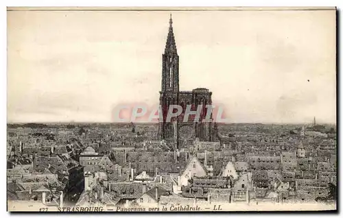 Ansichtskarte AK Strasbourg panorama pres la Cathedrale
