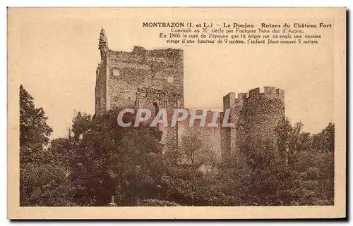 Ansichtskarte AK Montbazon Le Donjon Ruines du Chateau Fort