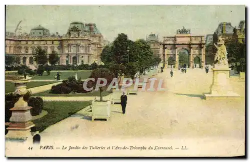 Ansichtskarte AK Paris Le jardin des Tuileries et l&#39Arc de Triomphe du Carrousel