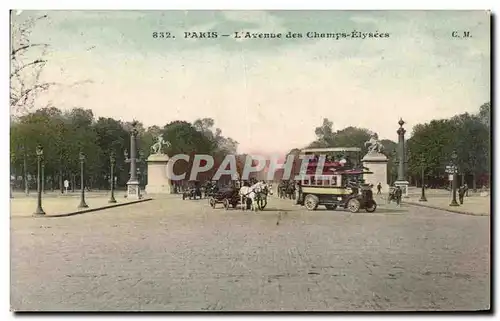 Cartes postales Paris L&#39Avenue des Champs Elysces Autobus