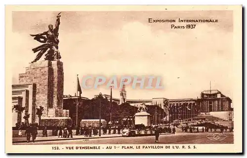 Ansichtskarte AK Exposition Internationale Paris 1937 Vue D&#39Ensemble Plan Le Pavillon De l&#39URSS