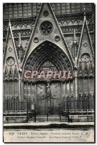 Cartes postales Paris Notre Dame Portail lateral Nord