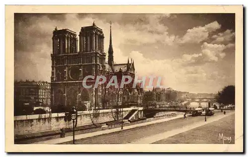 Cartes postales Les Petits Tableaux De Paris Notre dame et la Seine vue prise du quai St Michel