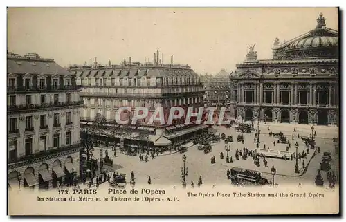 Ansichtskarte AK Paris Place de l&#39Opera les Stations du Metro et le Theatre de l&#39Opera