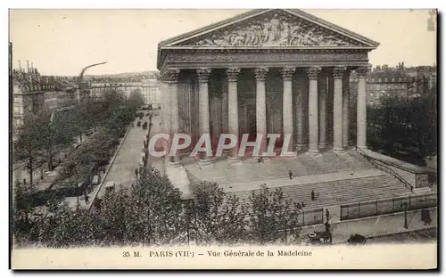 Cartes postales Paris Vue Generale de la Madeleine