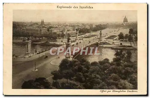 Ansichtskarte AK Esplanade des Invalides offert par Hemoglobine Deschiens Paris