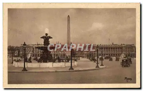 Ansichtskarte AK Les Petits Tableaux De Paris Place de la Concorde les fontaines