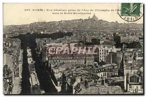 Ansichtskarte AK Paris Vue Generale Prise de I&#39Arc de Triomphe Vers La Butte Montmartre