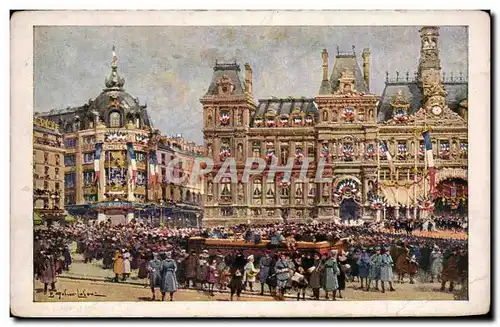 Cartes postales Paris Citation a I&#39Ordre de I&#39Armee du 28 juillet 1919 Hotel de ville