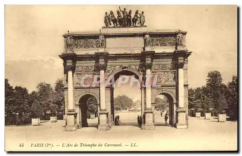 Cartes postales Paris L&#39Arc de Triomphe du Carrousel Louvre