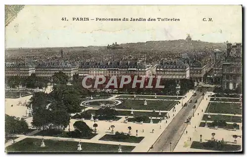 Cartes postales Paris Panorama Du Jardin Des Tulleries Louvre