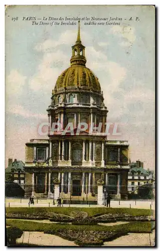 Cartes postales Paris Le Dome Des Invalides Et Les Nouveaux Jardins