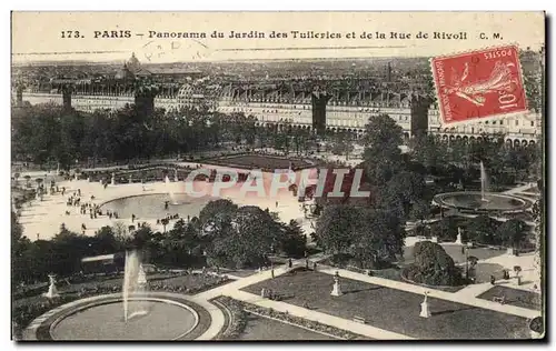 Ansichtskarte AK Paris Panorama Du Jardin Des Tuileries Et De La Rue De Rivoli Louvre