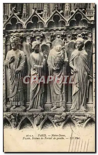 Cartes postales Paris Notre Dame Facade Statues Du Portail De Gauche