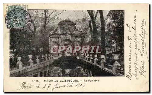 Cartes postales Jardin Du Luxembourg La Fontaine Paris