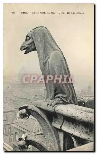 Ansichtskarte AK Paris Eglise Notre Dame Detail des Sculptures Chimere