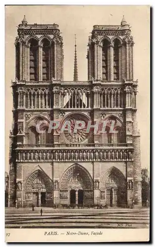 Cartes postales Paris Notre Dame Facade