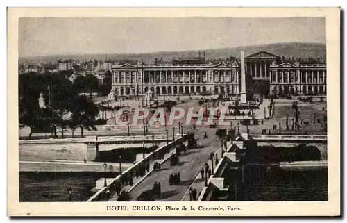 Cartes postales Hotel Crillon Place de la Concorde Paris