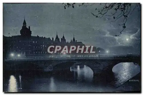 Cartes postales Paris La Nuit Paris Le Palais de Justice au Clair de lune