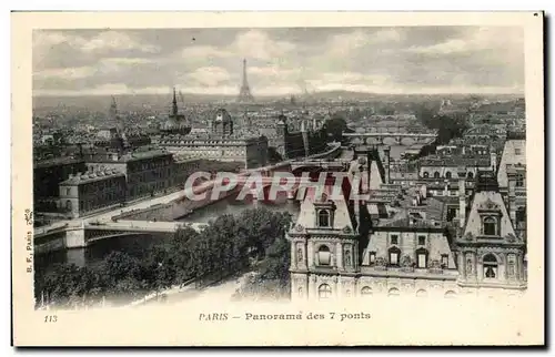 Cartes postales Paris Panorama des Ponts Tour Eiffel